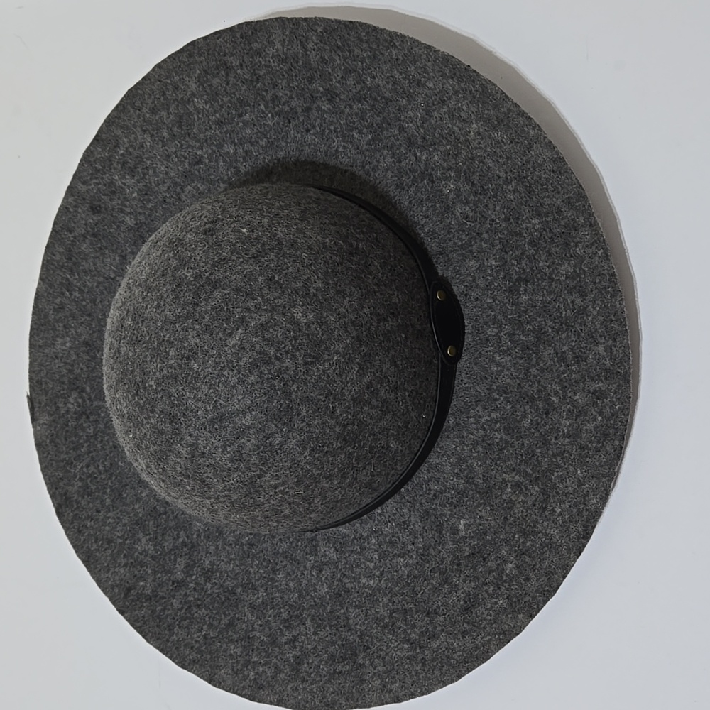 D&Y Women's Wool Charcoal Wide-Brim Floppy Hat